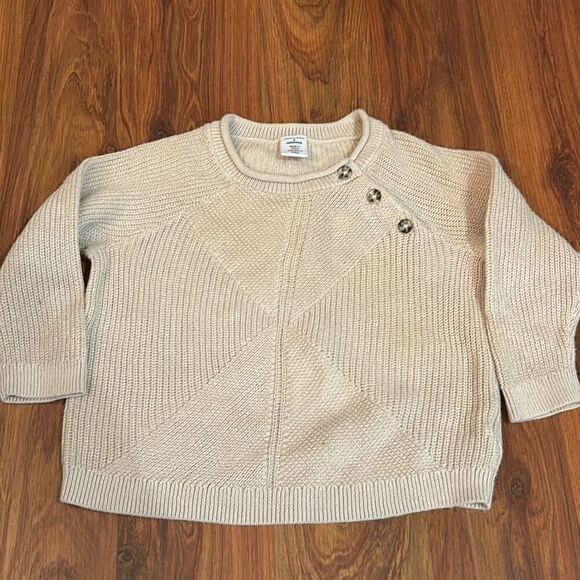 Nordstrom beige sweater with side button detail nine months - Picture 1 of 5
